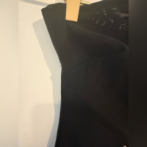 BEC + BRIDGE Black Lace Up Corset Strapless Asymmetrical Midi Dress Size 2 - Picture 4 of 11